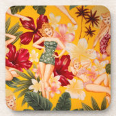 Hawaiischer Mädchen-Korken-Untersetzer Untersetzer (Vorderseite)