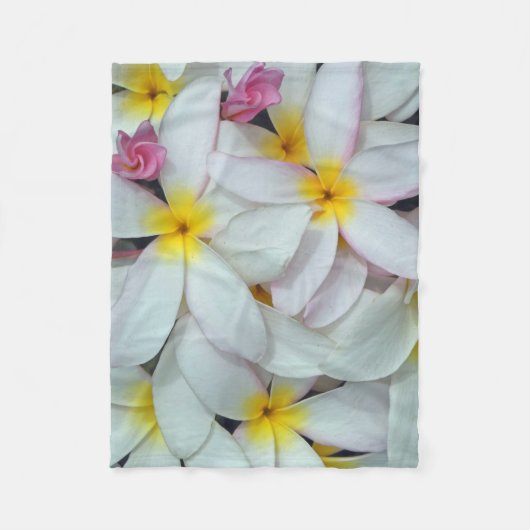 Hawaiischer Plumeria Fleecedecke (Vorderseite)