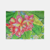 Hawaiischer Plumeria Fleecedecke (Vorderseite (Horizontal))