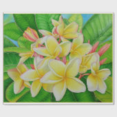 Hawaiischer Plumeria Geschenkpapier (Flach)