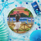 Hawaiischer Sonnenuntergang Hula Tänzer Pappteller (Party)