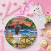 Hawaiischer Sonnenuntergang Hula Tänzer Pappteller (Party)