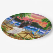 Hawaiischer Sonnenuntergang Hula Tänzer Pappteller (Schrägansicht)