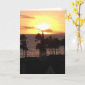 Hawaiischer Sonnenuntergang Karte (Gelbe Blume)