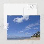 Hawaiischer Strand mit Palmen. Postkarte (Vorne/Hinten)