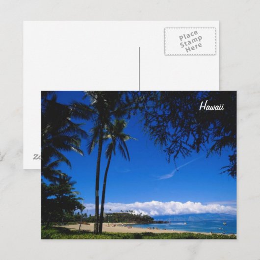 Hawaiischer Strand Postkarte (Vorne/Hinten)
