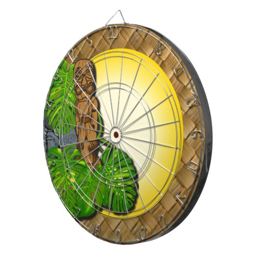 Hawaiischer Tiki Dartboard 3 Dartscheibe (Vorderseite rechts)