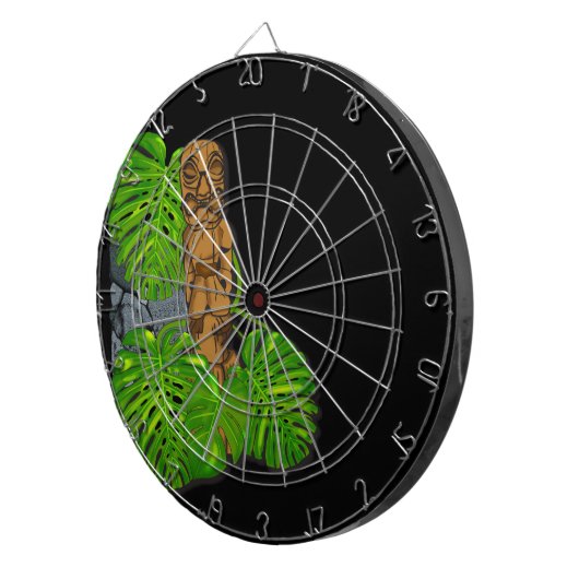 Hawaiischer Tiki Dartboard Dartscheibe (Vorderseite rechts)