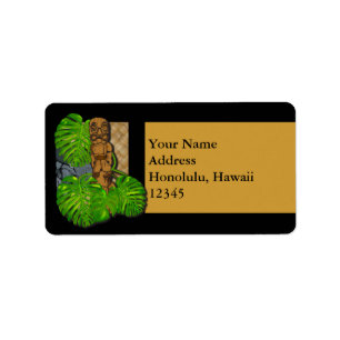 Hawaiischer Tiki Lauhala Aufkleber Adressaufkleber