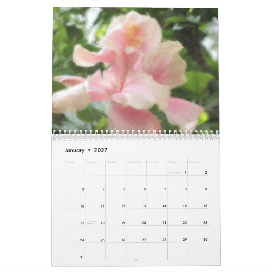 Hawaiischer tropischer Kalender der Flora-2015 (Jan 2027)