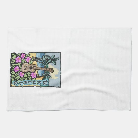 Hawaiischer Ukulele, Geschirrtuch (Horizontal)