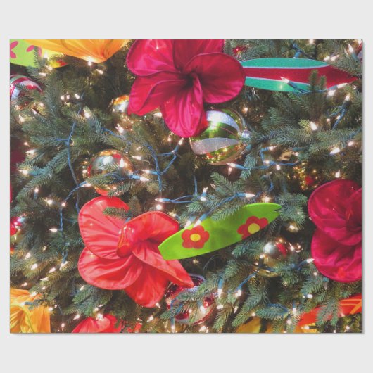 Hawaiischer Weihnachtsbaum Geschenkpapier (Flach)