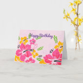 Hawaiisches alles Gute zum Geburtstag Karte (Gelbe Blume)