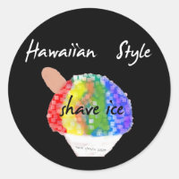 Hawaiisches Art-Rasur-Eis-runder Aufkleber