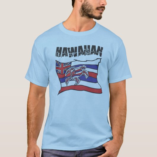 Hawaiisches Flaggen-Blau-Shirt T-Shirt (Vorderseite)
