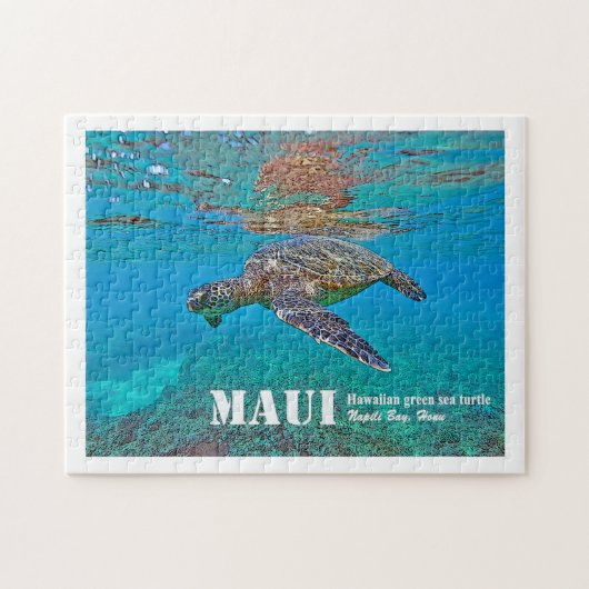Hawaiisches grünes Meeresschildkröte "Honu" Puzzle (Horizontal)