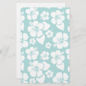 Hawaiisches Hibiskus-Blumen-Muster Briefpapier (Vorne/Hinten)