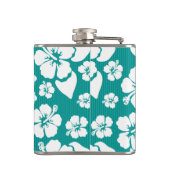 Hawaiisches Hibiskus-Blumen-Muster Flachmann (Rückseite)