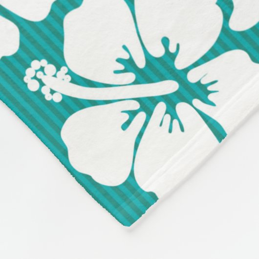 Hawaiisches Hibiskus-Blumen-Muster Fleecedecke (Ecke)