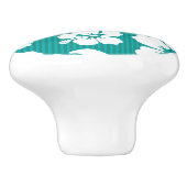 Hawaiisches Hibiskus-Blumen-Muster Keramikknauf (Seitenansicht)