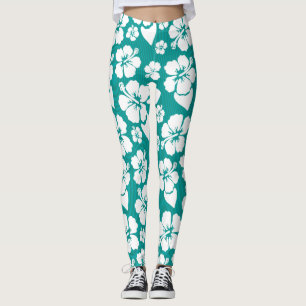 Hawaiisches Hibiskus-Blumen-Muster Leggings