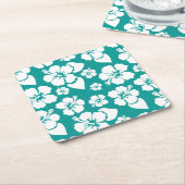 Hawaiisches Hibiskus-Blumen-Muster Rechteckiger Pappuntersetzer (angewinkelt)