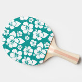 Hawaiisches Hibiskus-Blumen-Muster Tischtennis Schläger (Seitenansicht)