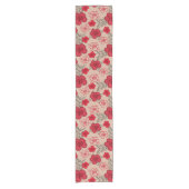 Hawaiisches Hibiskus-Muster-Rot Kurzer Tischläufer (Vorderseite)