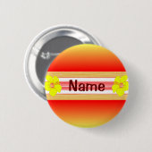 Hawaiisches Hibiskus-Rot-Surfbrett Button (Vorne & Hinten)