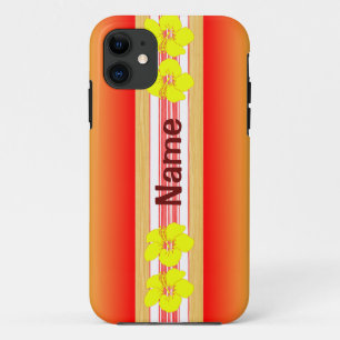 Hawaiisches Hibiskus-Rot-Surfbrett Case-Mate iPhone Hülle