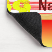 Hawaiisches Hibiskus-Rot-Surfbrett Mousepad (Ecke)