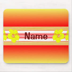 Hawaiisches Hibiskus-Rot-Surfbrett Mousepad