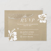 Hawaiisches Hibiskus-Sommer-Strand-Hochzeit UAWG RSVP Karte (Vorne/Hinten)