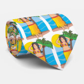 Hawaiisches Hula Mädchen Krawatte (Gerollt)