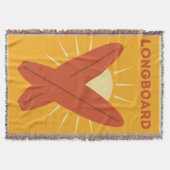 Hawaiisches Longboard Surfbrett Vintages Retro Decke (Vorderseite)