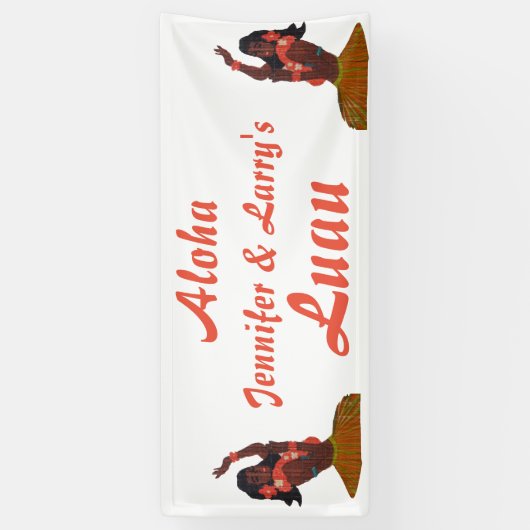 Hawaiisches Luau Hula Mädchen Banner (Vertikal)