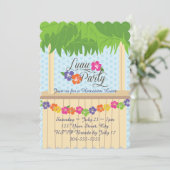 Hawaiisches Luau Party Einladung (Stehend Vorderseite)