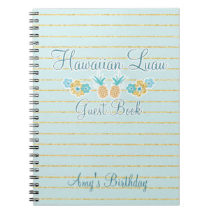 Hawaiisches Luau Party-Gast-Buch Notizblock
