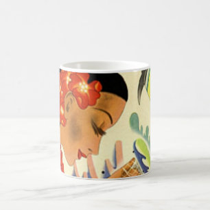 Hawaiisches Mädchen-Vintage Plakat-Tasse Kaffeetasse