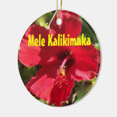 Hawaiisches Mele Kalikimaka Keramikornament (Links)
