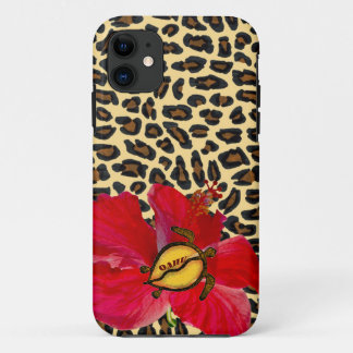 Hawaiisches Oahu Honu und goldener Leopard-Druck Case-Mate iPhone Hülle