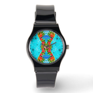 Hawaiisches Paradies zweimal (blau) Armbanduhr