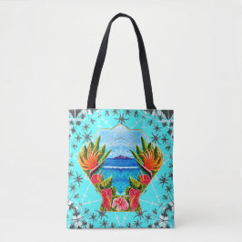 Hawaiisches Paradies zweimal (blau) Tasche