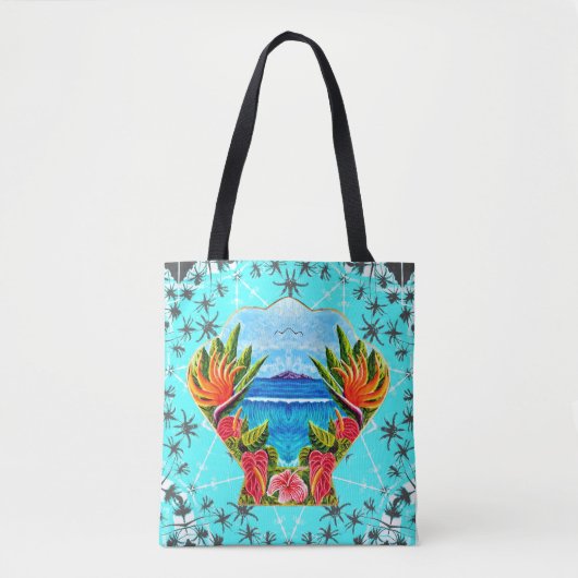 Hawaiisches Paradies zweimal (blau) Tasche (Vorderseite)