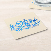 Hawaiisches Petroglyphe-Kanu an den Seestammes- Rechteckiger Pappuntersetzer (angewinkelt)