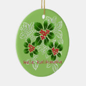 Hawaiisches Stechpalme Mele Kalikimaka Keramikornament (Rechts)