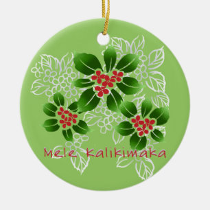 Hawaiisches Stechpalme Mele Kalikimaka Keramikornament