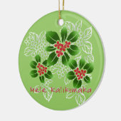 Hawaiisches Stechpalme Mele Kalikimaka Keramikornament (Links)