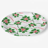 Hawaiisches Stechpalme Mele Kalikimaka Pappteller (Schrägansicht)