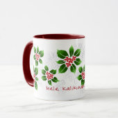 Hawaiisches Stechpalme Mele Kalikimaka Tasse (Vorderseite Links)